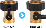 Brass Garden Hose Shut Off Valve Heavy Duty Water Control for Garden Hose 3/4 Inch 2 Pack, Brass Construction, Heavy Duty Use