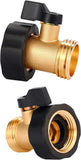 Brass Garden Hose Shut Off Valve Heavy Duty Water Control for Garden Hose 3/4 Inch 2 Pack, Brass Construction, Heavy Duty Use