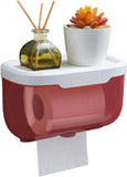 Enclosed Toilet Paper Holder with Cover, Wall Mounted Clear Plastic Roll Protector for Bathroom, Holds Phone and Wipes, Pink In Australia - Darrahopens