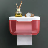 Enclosed Toilet Paper Holder with Cover, Wall Mounted Clear Plastic Roll Protector for Bathroom, Holds Phone and Wipes, Pink In Australia - Darrahopens