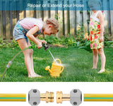 Garden Hose Repair Kit Aluminum Male Female Connectors with Zinc Clamps for 3/4 Inch and 5/8 Inch Hose, 4 Sets