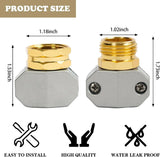 Garden Hose Repair Kit Aluminum Alloy Male and Female End Mender Fittings for 5/8 and 3/4 Inch Hoses, Aluminum Construction