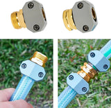 Garden Hose Repair Kit Aluminum Alloy Male and Female End Mender Fittings for 5/8 and 3/4 Inch Hoses, Aluminum Construction