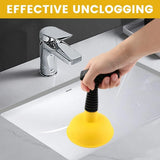 Sink Plunger Drain Clog Remover with Mini Short Handle, Easy Unclogging Tool for Kitchen Sink, Bathroom Toilet, Shower Tub, Yellow