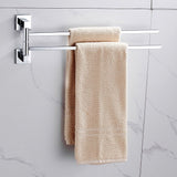 Swivel Towel Rail 2 Tier Stainless Steel Wall Mounted Swing Towel Holder for Bathroom, 2 Bar, Stainless Steel Construction In Australia - Darrahopens