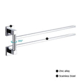 Swivel Towel Rail 2 Tier Stainless Steel Wall Mounted Swing Towel Holder for Bathroom, 2 Bar, Stainless Steel Construction