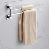 Swivel Towel Rail 2 Tier Stainless Steel Wall Mounted Swing Towel Holder for Bathroom, 2 Bar, Stainless Steel Construction In Australia - Darrahopens