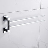 Swivel Towel Rail 2 Tier Stainless Steel Wall Mounted Swing Towel Holder for Bathroom, 2 Bar, Stainless Steel Construction