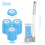 Disposable Toilet Brush Set with 24 Replacement Refills, Marine Scented Sponges, Wall Mounted Bowl Cleaner for Bathroom, Extended Handle