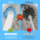 Disposable Toilet Brush Set with 24 Replacement Refills, Marine Scented Sponges, Wall Mounted Bowl Cleaner for Bathroom, Extended Handle