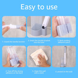 Disposable Toilet Brush Set with 24 Replacement Refills, Marine Scented Sponges, Wall Mounted Bowl Cleaner for Bathroom, Extended Handle