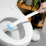 Disposable Toilet Brush Set with 24 Replacement Refills, Marine Scented Sponges, Wall Mounted Bowl Cleaner for Bathroom, Extended Handle