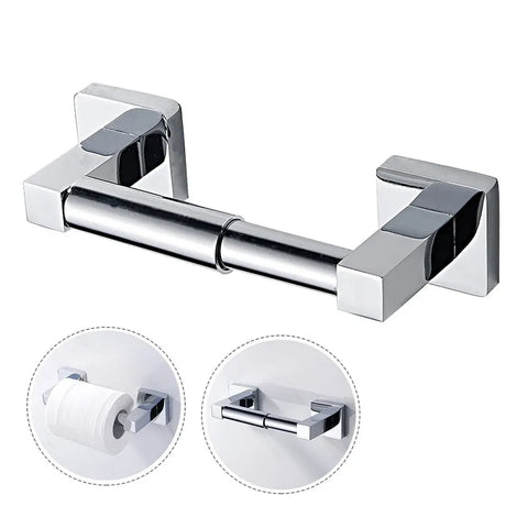 Wall Mount Toilet Paper Holder with Spring Loaded System, Heavy Duty Square Roll Dispenser for Bathroom Washroom, Chrome In Australia - Darrahopens