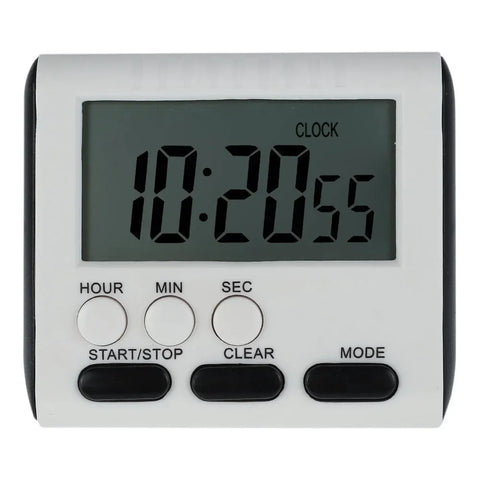 Digital Kitchen Timer with Big LCD Digits, Loud Alarm and Memory Function, Magnetic Backing for Cooking, White