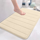 Extra Soft Non-Slip Bathroom Rug, Absorbent Machine-Washable Thick Bath Mat for Tub, Shower and Bathroom Floor, 24 x 16 Inches, White