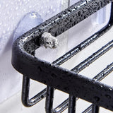 Wall Mounted Soap Dish Holder, Aluminum Soap Box Basket for Bathroom Shower Kitchen Sink and Home Storage, Black