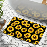 1 Piece Bathroom Rug, Non-Slip Quick Dry Bath Mat with Sunflower Pattern for Tub, Shower, Floor and Indoor Outdoor Use