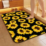 1 Piece Bathroom Rug, Non-Slip Quick Dry Bath Mat with Sunflower Pattern for Tub, Shower, Floor and Indoor Outdoor Use