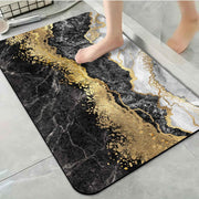 1 Piece Marble Bathroom Rug, Non-Slip Quick Dry Bath Mat for Tub, Shower, Floor and Indoor Outdoor Use, Black and Gold In Australia - Darrahopens
