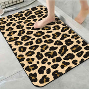 1 Piece Leopard Print Bathroom Rug, Non-Slip Quick Dry Bath Mat for Tub, Shower, Floor and Indoor Outdoor Home Use In Australia - Darrahopens