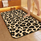 1 Piece Leopard Print Bathroom Rug, Non-Slip Quick Dry Bath Mat for Tub, Shower, Floor and Indoor Outdoor Home Use In Australia - Darrahopens