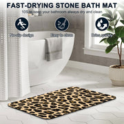 1 Piece Leopard Print Bathroom Rug, Non-Slip Quick Dry Bath Mat for Tub, Shower, Floor and Indoor Outdoor Home Use In Australia - Darrahopens