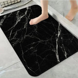 1 Piece Marble Texture Bathroom Rug, Non-Slip Quick Dry Bath Mat for Tub, Shower, Floor and Indoor Outdoor Use, Black In Australia - Darrahopens