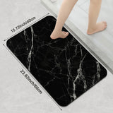 1 Piece Marble Texture Bathroom Rug, Non-Slip Quick Dry Bath Mat for Tub, Shower, Floor and Indoor Outdoor Use, Black In Australia - Darrahopens