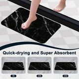 1 Piece Marble Texture Bathroom Rug, Non-Slip Quick Dry Bath Mat for Tub, Shower, Floor and Indoor Outdoor Use, Black In Australia - Darrahopens
