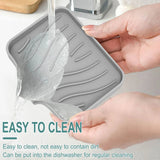 Silicone Bathroom Soap Dishes with Drain Spout-Bathroom and Kitchen Sink Organizer, Sponge Holder, Dish Soap Tray, Perfect for Dispenser, Grey In Australia - Darrahopens