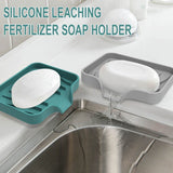 Silicone Bathroom Soap Dishes with Drain Spout-Bathroom and Kitchen Sink Organizer, Sponge Holder, Dish Soap Tray, Perfect for Dispenser, Grey In Australia - Darrahopens