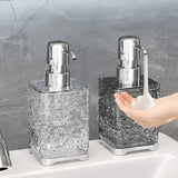 Refillable Foaming Soap Dispenser with Pump, Clear Gray Plastic Bottle for Bathroom and Kitchen Sink, 6.1 x 2.67 Inches