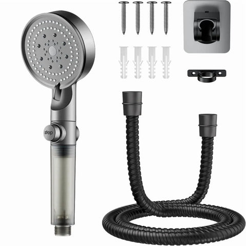 High Pressure RV Shower Head with 59" Hose and Adhesive Bracket, Handheld Shower Sprayer for Bathroom and Travel Trailer