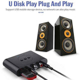 Bluetooth 5.2 Audio Receiver NFC USB Memory RCA 3.5mm Aux USB Stereo Music Wireless Adapter Wireless, Plastic + Metal material, Black Color In Australia - Darrahopens