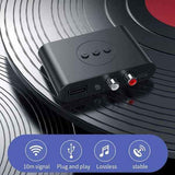 Bluetooth 5.2 Audio Receiver NFC USB Memory RCA 3.5mm Aux USB Stereo Music Wireless Adapter Wireless, Plastic + Metal material, Black Color In Australia - Darrahopens