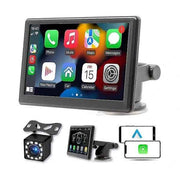 Portable Wireless CarPlay Screen for Dashboard, 7 Inch Touch Screen Car Stereo Bluetooth, FM Car Radio, Rear View Camera, USB, Black Color In Australia - Darrahopens