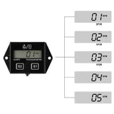Motorcycle 2/4 Stroke Engine Tachometer Hour Meter LCD Screen Waterproof Car Motor Boat Motorcycle Digital Tachometer, Plastic material, Black Color In Australia - Darrahopens