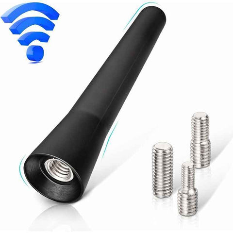 Car Antenna FM DAB Car Radio Antenna 6.5cm Mini Short Car Antenna with Powerful FM/AM/DAB Reception Function, Stainless Steel + Steel material In Australia - Darrahopens