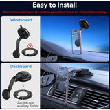 Magnetic car phone holder suction cup for dashboard and windshield compatible with iphone android, ABS + Silicone material In Australia - Darrahopens