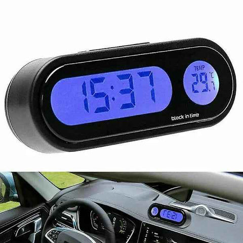 2 in 1 LCD Digital Car Electronic LED Time Clock Thermometer W, Plastic material, automotive replacement use, Black Color In Australia - Darrahopens