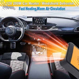 12V Car Heater & Defroster, 200W Fast Heating Windshield Defroster with 360 degree Rotating Fan for Car & SUV, ABS + Ceramic material In Australia - Darrahopens