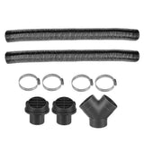 75 mm Car Heater Y-Piece Duct Hose Connector, Hot Air Outlet Valve with Clamps for Webasto Eberspacher, Aluminum Foil, Chrome Color In Australia - Darrahopens