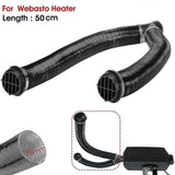 75 mm Car Heater Y-Piece Duct Hose Connector, Hot Air Outlet Valve with Clamps for Webasto Eberspacher, Aluminum Foil, Chrome Color In Australia - Darrahopens