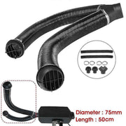 75 mm Car Heater Y-Piece Duct Hose Connector, Hot Air Outlet Valve with Clamps for Webasto Eberspacher, Aluminum Foil, Chrome Color In Australia - Darrahopens