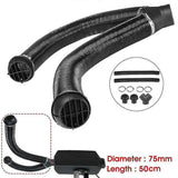 75 mm Car Heater Y-Piece Duct Hose Connector, Hot Air Outlet Valve with Clamps for Webasto Eberspacher, Aluminum Foil, Chrome Color In Australia - Darrahopens