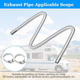 Air heater hose, 300 cm Diameter 2.5 cm stainless steel exhaust pipe, parking heater pipe with 2 hose clamps, for parking heater 300CM