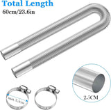 Exhaust pipe for parking heater, 60 cm stainless steel exhaust pipe Car exhaust pipe with 2 stainless steel clamps for diesel heater 60cm In Australia - Darrahopens