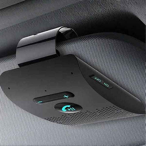 Bluetooth Handsfree Car Kit 5.0 Sun Visor Clip Wireless Audio Receiver Speakerphone Loud Speaker Music Player Dual Microphone black, Black Color In Australia - Darrahopens
