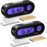 2-in-1 Digital Car Clock with Thermometer compatible with Dashboard, Pack, automotive replacement use, vehicle maintenance accessory, Blue Color In Australia - Darrahopens
