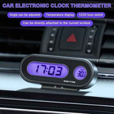 2-in-1 Digital Car Clock with Thermometer compatible with Dashboard, Pack, automotive replacement use, vehicle maintenance accessory, Blue Color In Australia - Darrahopens